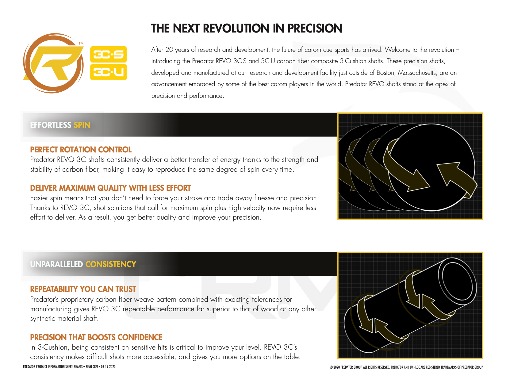 ビリヤード Predator Revo 3C-U(Wavy) Predator REVO 3C-U Ultra Low Deflection Carbon Fiber Carom